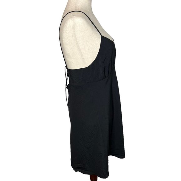 Madewell $88 Layton Mini Slip Dress in Black Size 8 NL091 - Picture 7 of 9